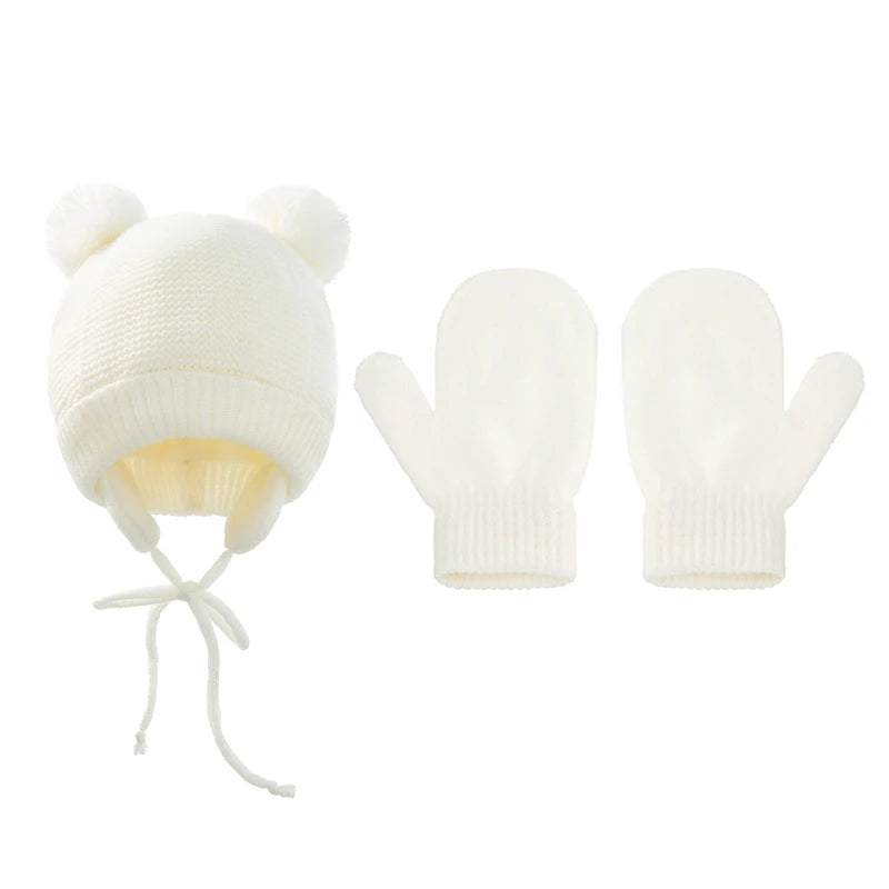 Ensemble Bonnet et Gants Bébé Tricot - Protection Hiver 3-36 Mois