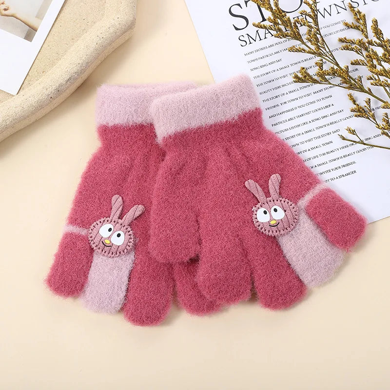 Gants Enfant Hiver Lapin - Moufles Chauds 2-6 ans