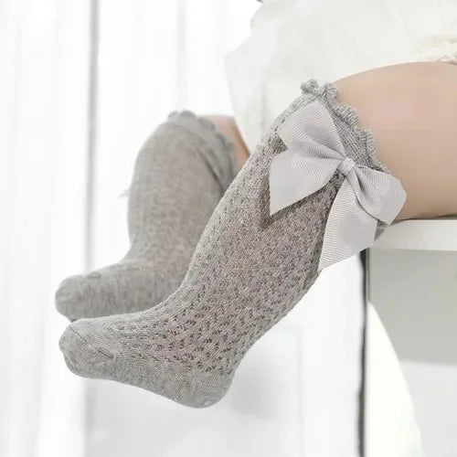 Chaussettes Bébé Fille à Nœud - Coton Dentelle 0-24 Mois