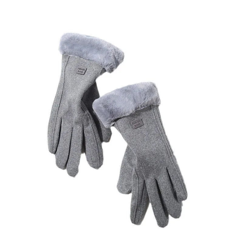 Gants Hiver Femme Doublés Polaire - Tactiles Suédine Chauds