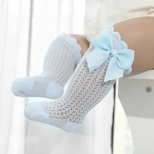 Chaussettes Bébé Fille à Nœud - Coton Dentelle 0-24 Mois