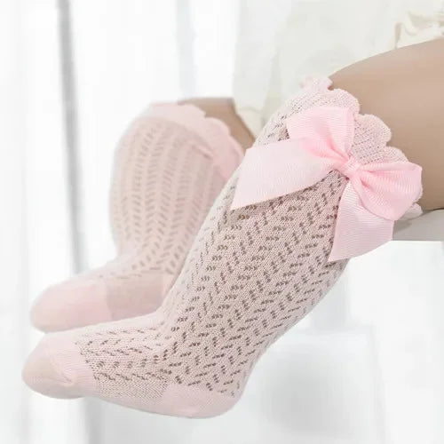 Chaussettes Bébé Fille à Nœud - Coton Dentelle 0-24 Mois