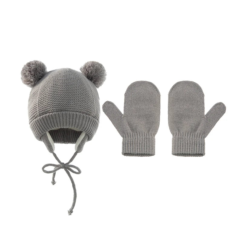 Ensemble Bonnet et Gants Bébé Tricot - Protection Hiver 3-36 Mois