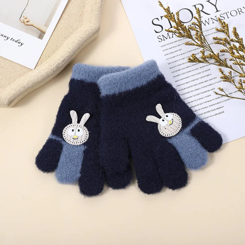 Gants Enfant Hiver Lapin - Moufles Chauds 2-6 ans
