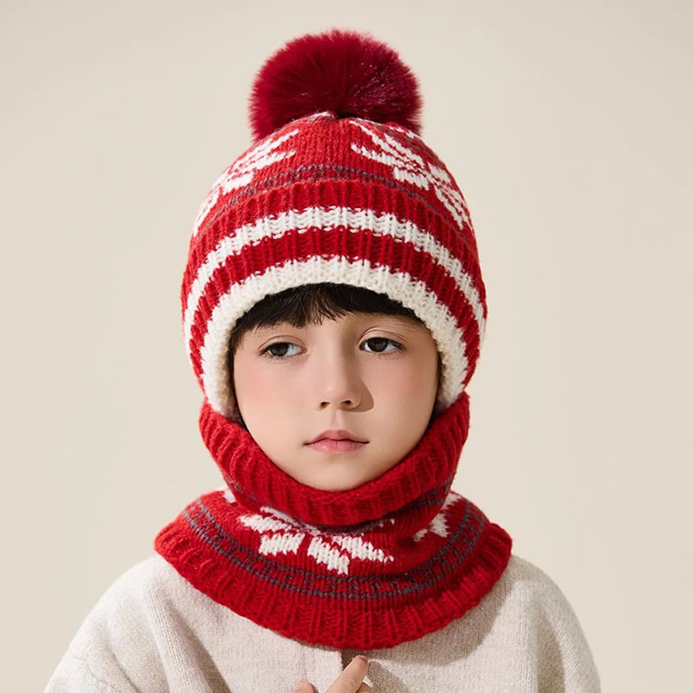 Set Hiver Enfant 2 Pièces - Bonnet et Écharpe Tricotés Épais (Garçons et Filles)