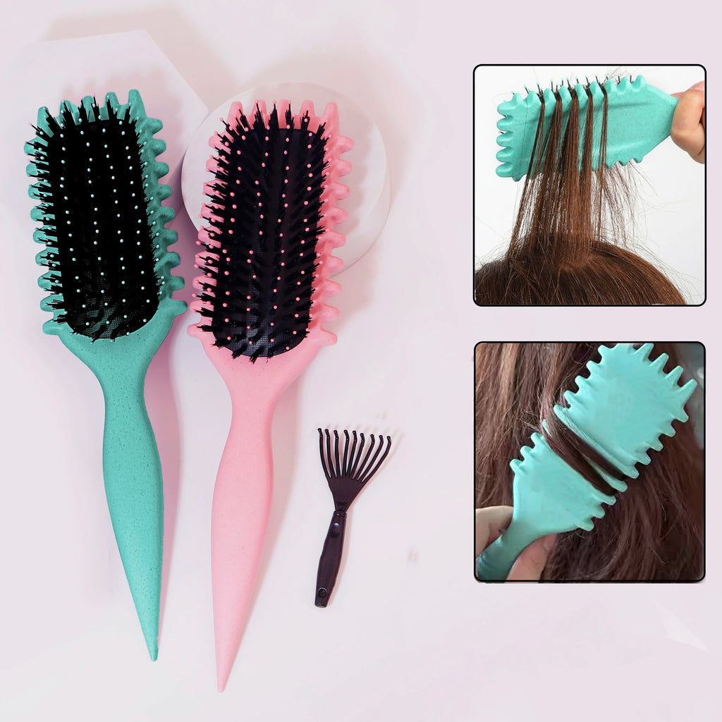 Brosse Cheveux Bouclés Définition - Peigne Démêlant Styling Anti-Frisottis