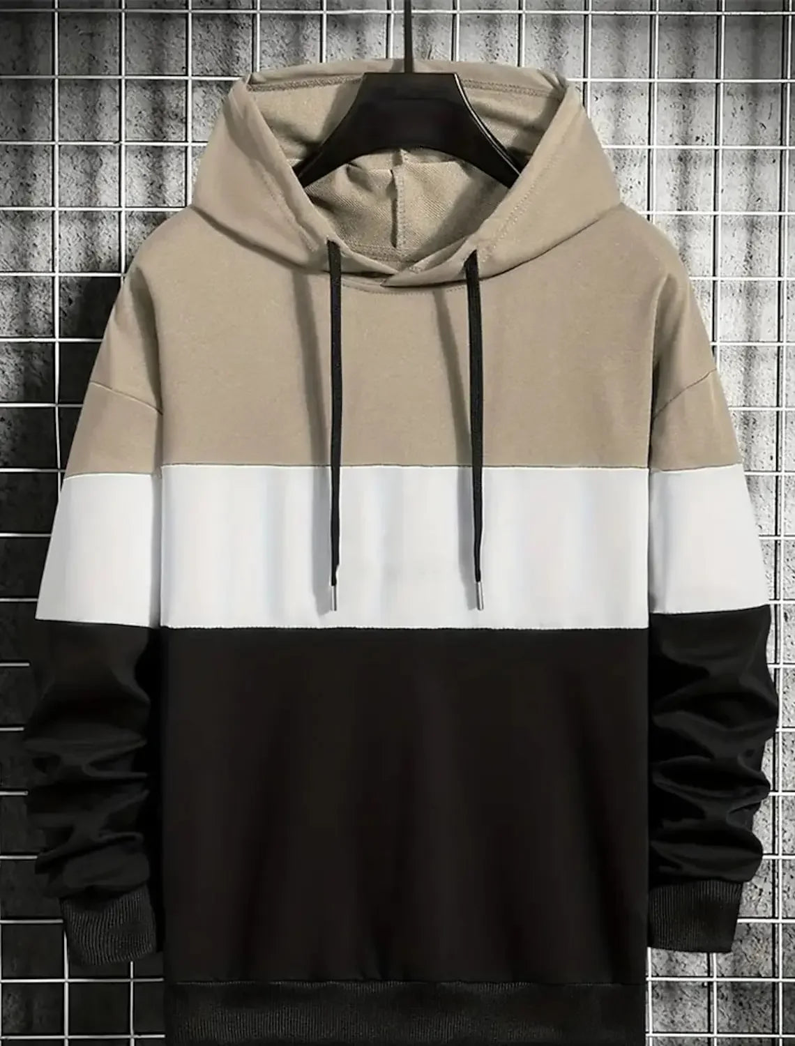 Sweat à Capuche Homme 3D Color Block - Pull Oversize Automne Hiver