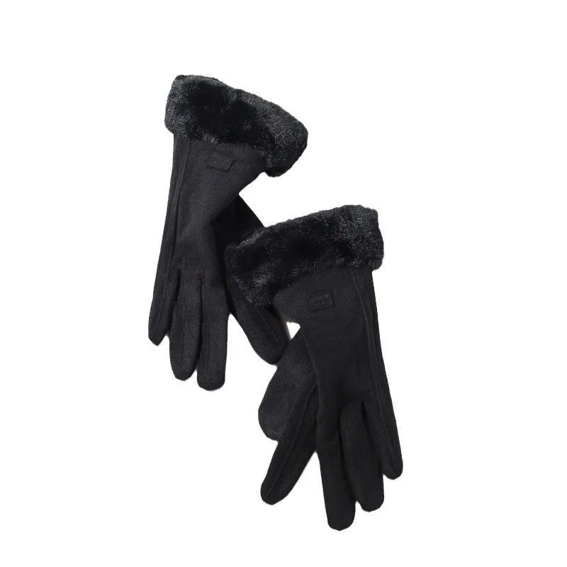 Gants Hiver Femme Doublés Polaire - Tactiles Suédine Chauds