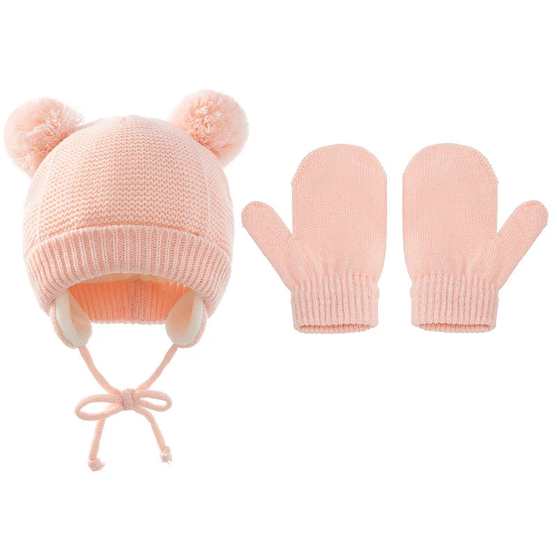 Ensemble Bonnet et Gants Bébé Tricot - Protection Hiver 3-36 Mois