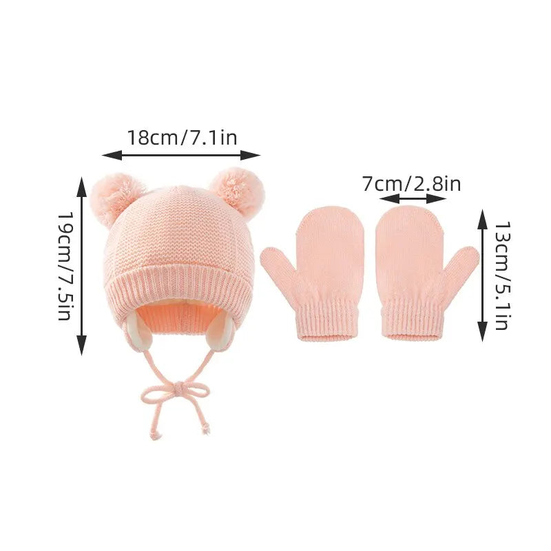 Ensemble Bonnet et Gants Bébé Tricot - Protection Hiver 3-36 Mois